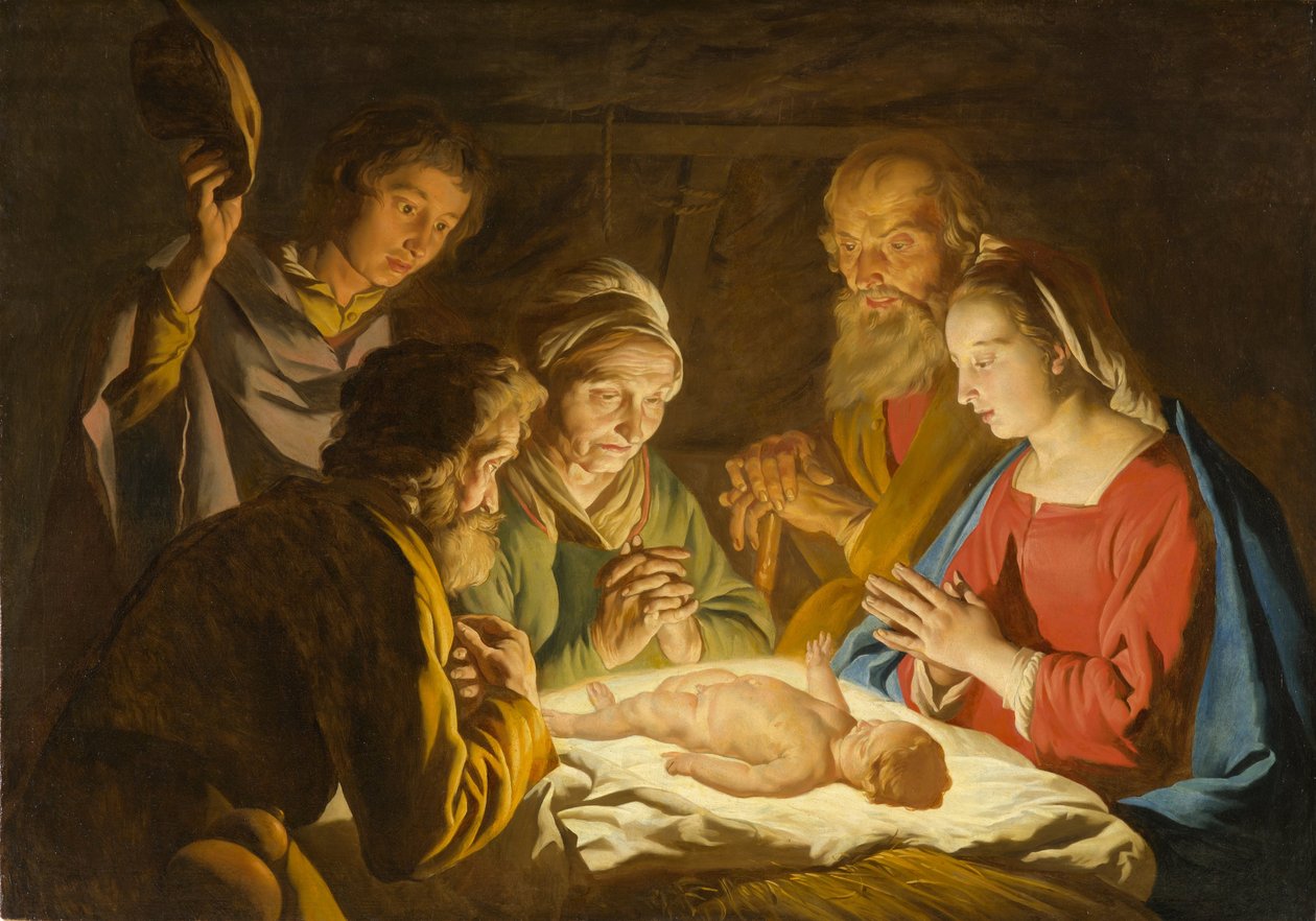Adoracja pasterzy autorstwa Matthias Stom