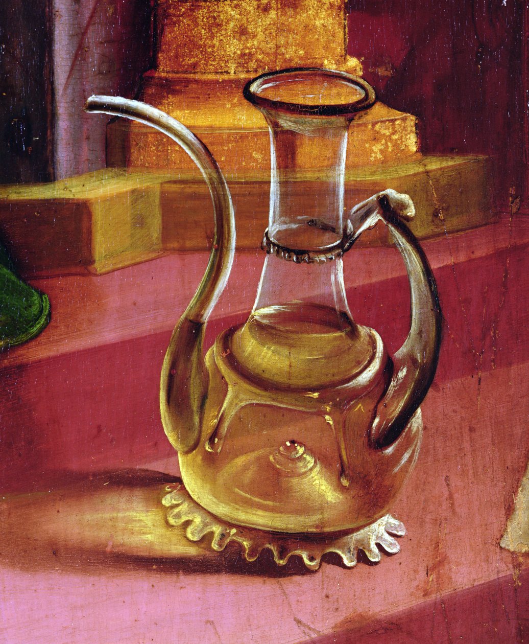 Szklany Dzbanek, fragment z Koncertu Aniołów z Ołtarza Isenheima, ok. 1512-16 autorstwa Matthias Grünewald
