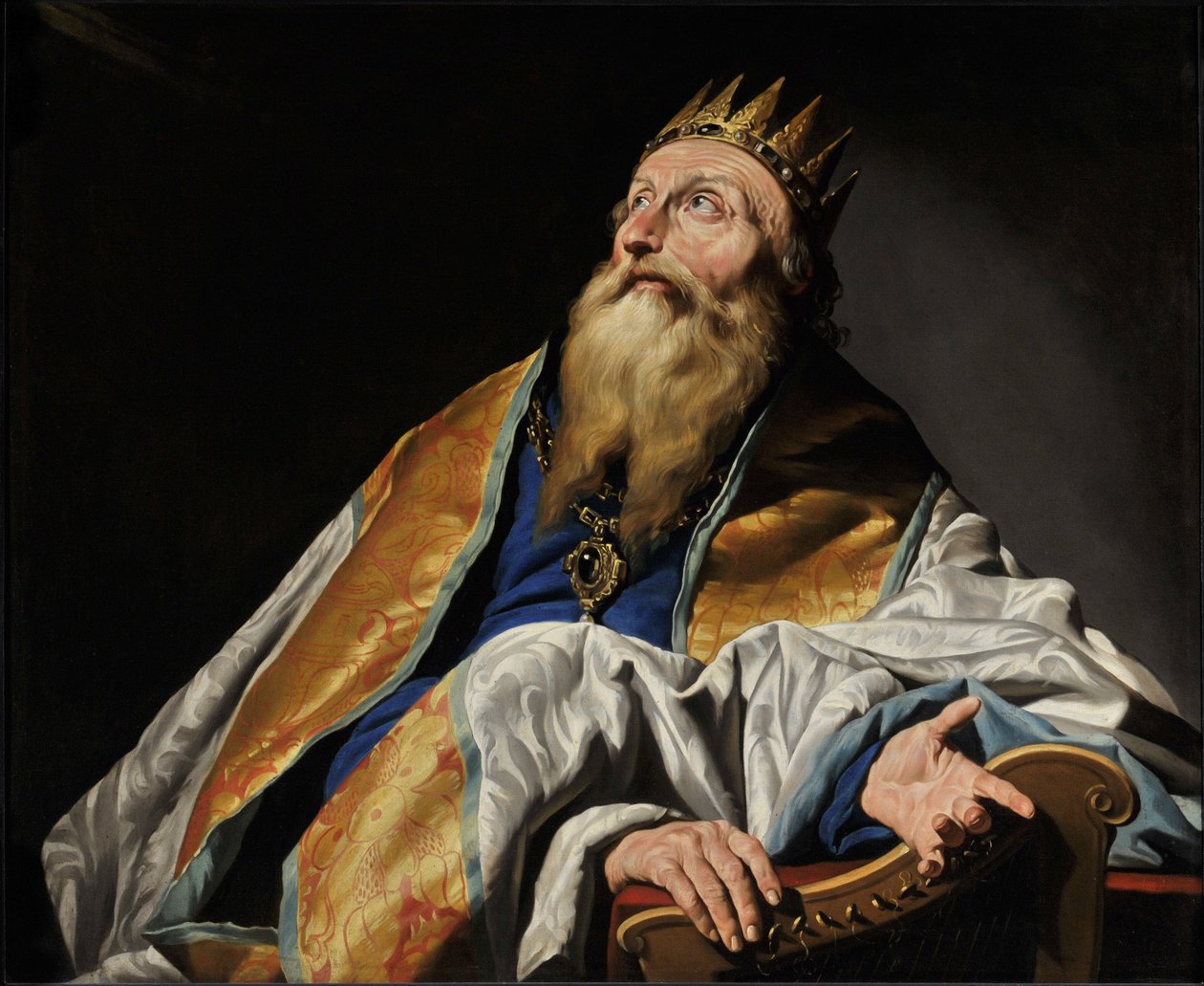 Król Dawid autorstwa Matthias (c.1600 p.1650) Stomer