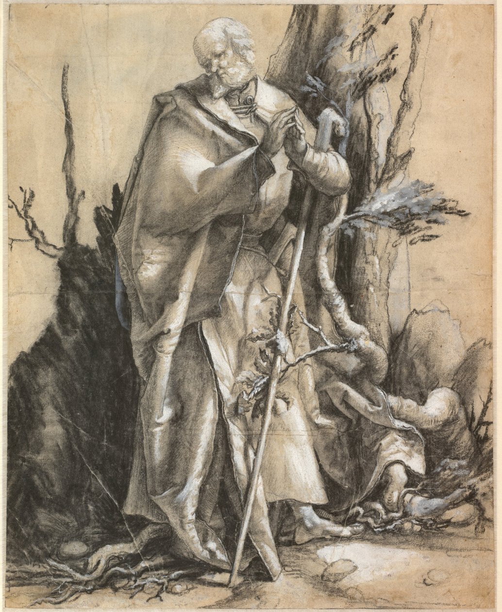 Brodaty święty z laską, ok. 1900 r. 1516 autorstwa Matthias Grünewald