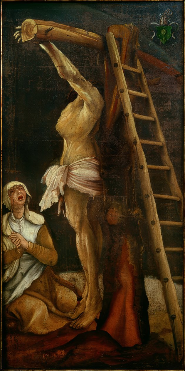 Chrystus na krzyżu z żałobą Marią Magdaleną autorstwa Matthias Grünewald