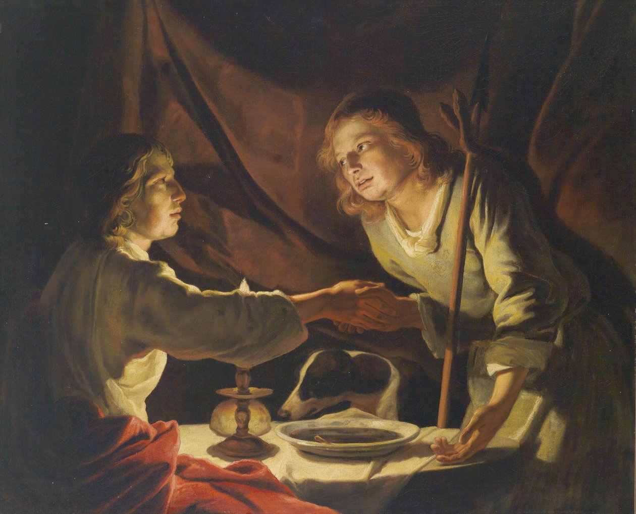 Ezaw i Jakub autorstwa Matthias Stomer