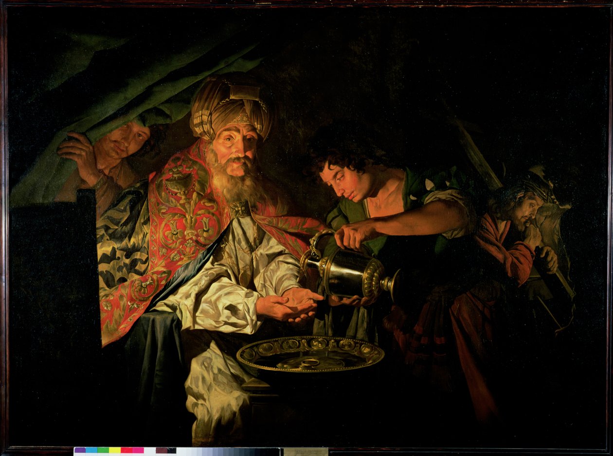 Piłat umywający ręce autorstwa Matthias Stomer