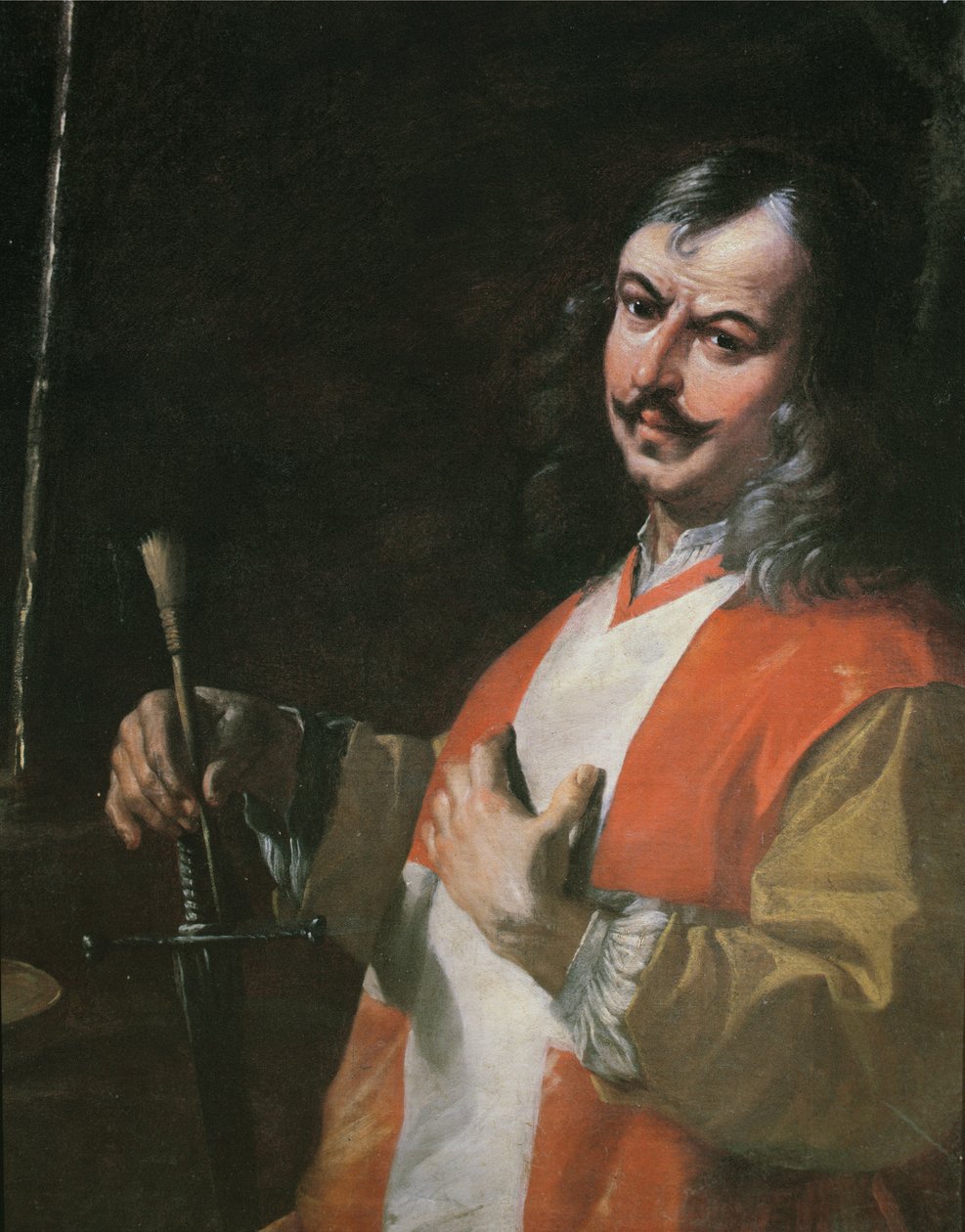 Autoportret z „Głoszenia św. Jana Chrzciciela” autorstwa Mattia Preti