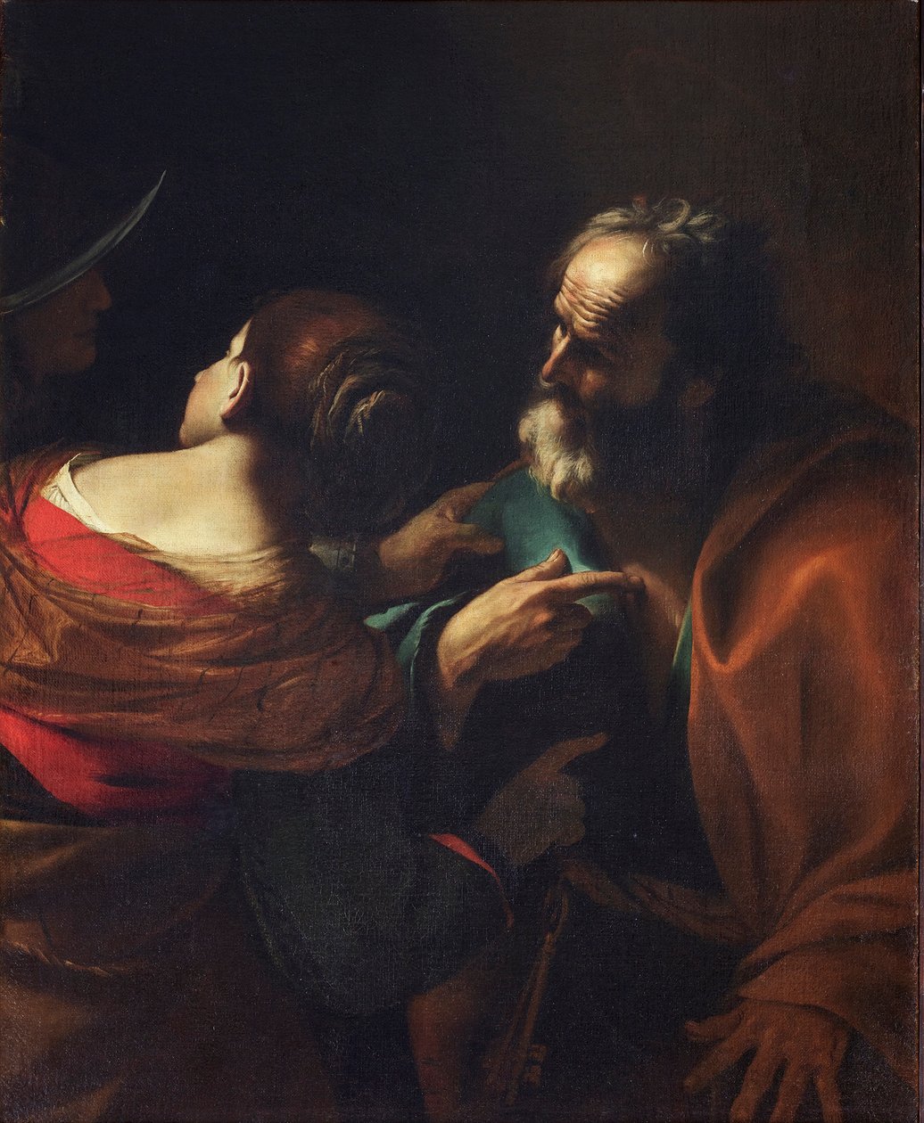 Zaparcie się św. Piotra, ok. 1637-1640. autorstwa Mattia Preti