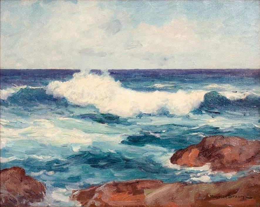 Rozbijające się fale w pobliżu Point Loma w Kalifornii autorstwa Maurice Braun