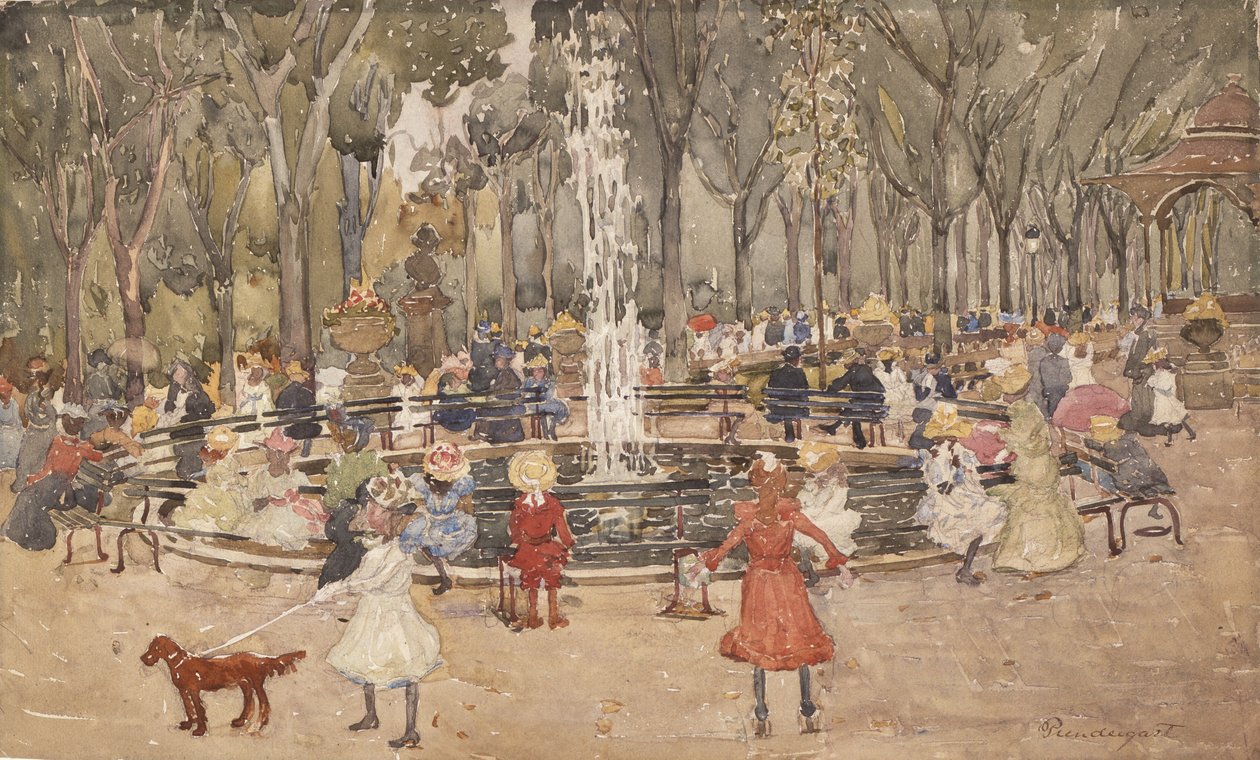 W Central Parku, Nowy Jork, c.1900-03 autorstwa Maurice Brazil Prendergast