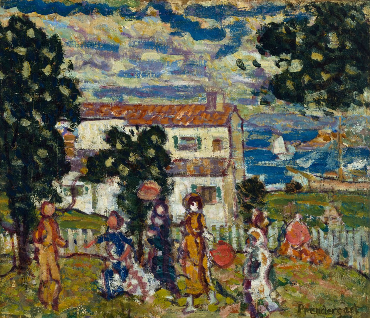 Wioska Nowej Anglii, 1912-14 autorstwa Maurice Brazil Prendergast