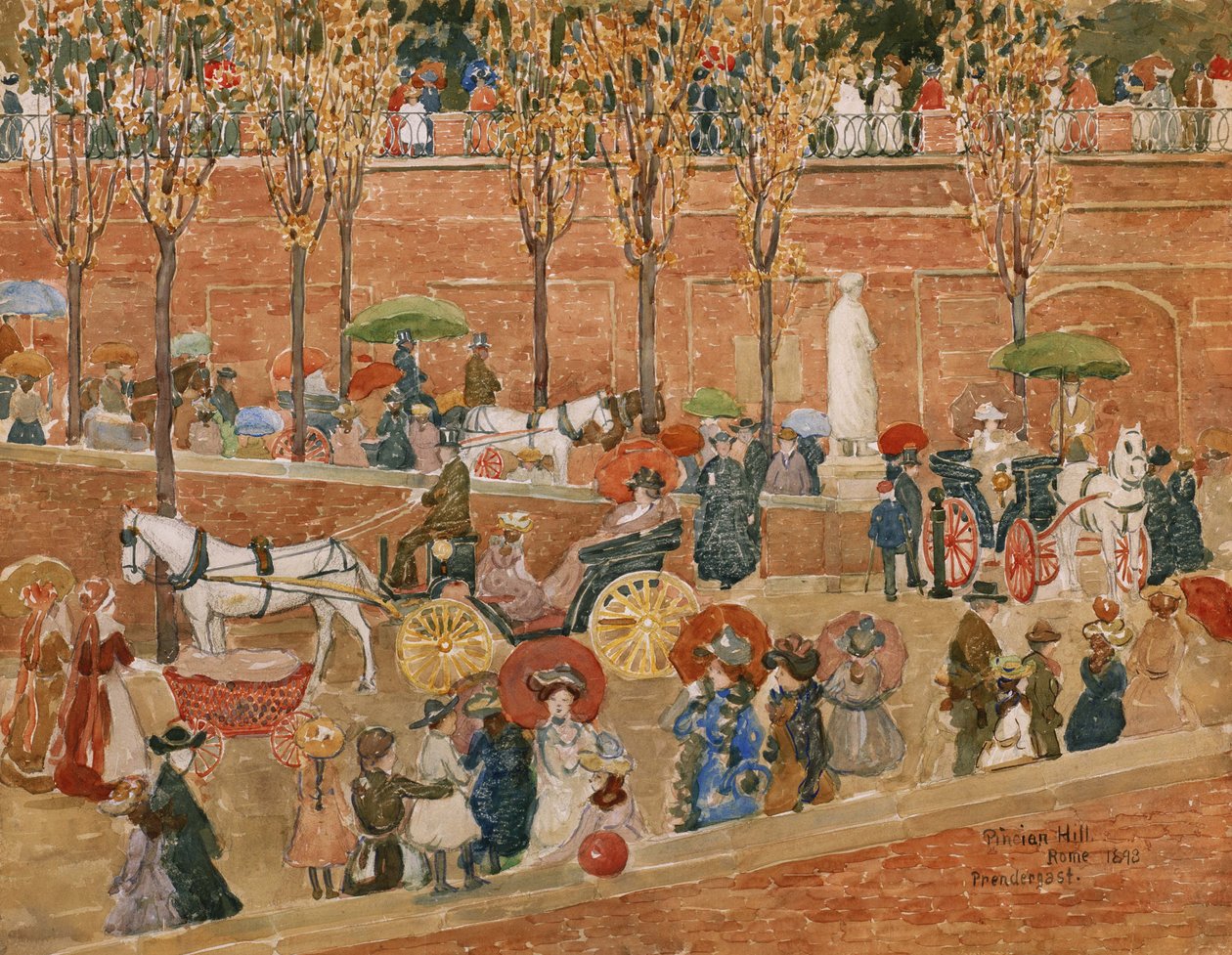 Wzgórze Pincian, Rzym autorstwa Maurice Brazil Prendergast