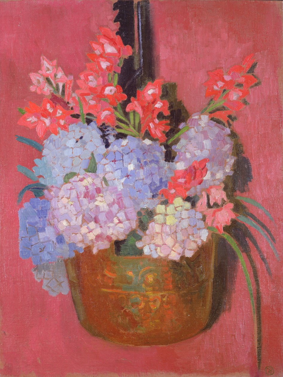 Miedziany kociołek z hortensjami, 1916 autorstwa Maurice Denis