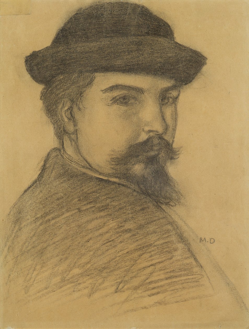 Portret artysty w czarnym kapeluszu (węgiel na papierze) autorstwa Maurice Denis