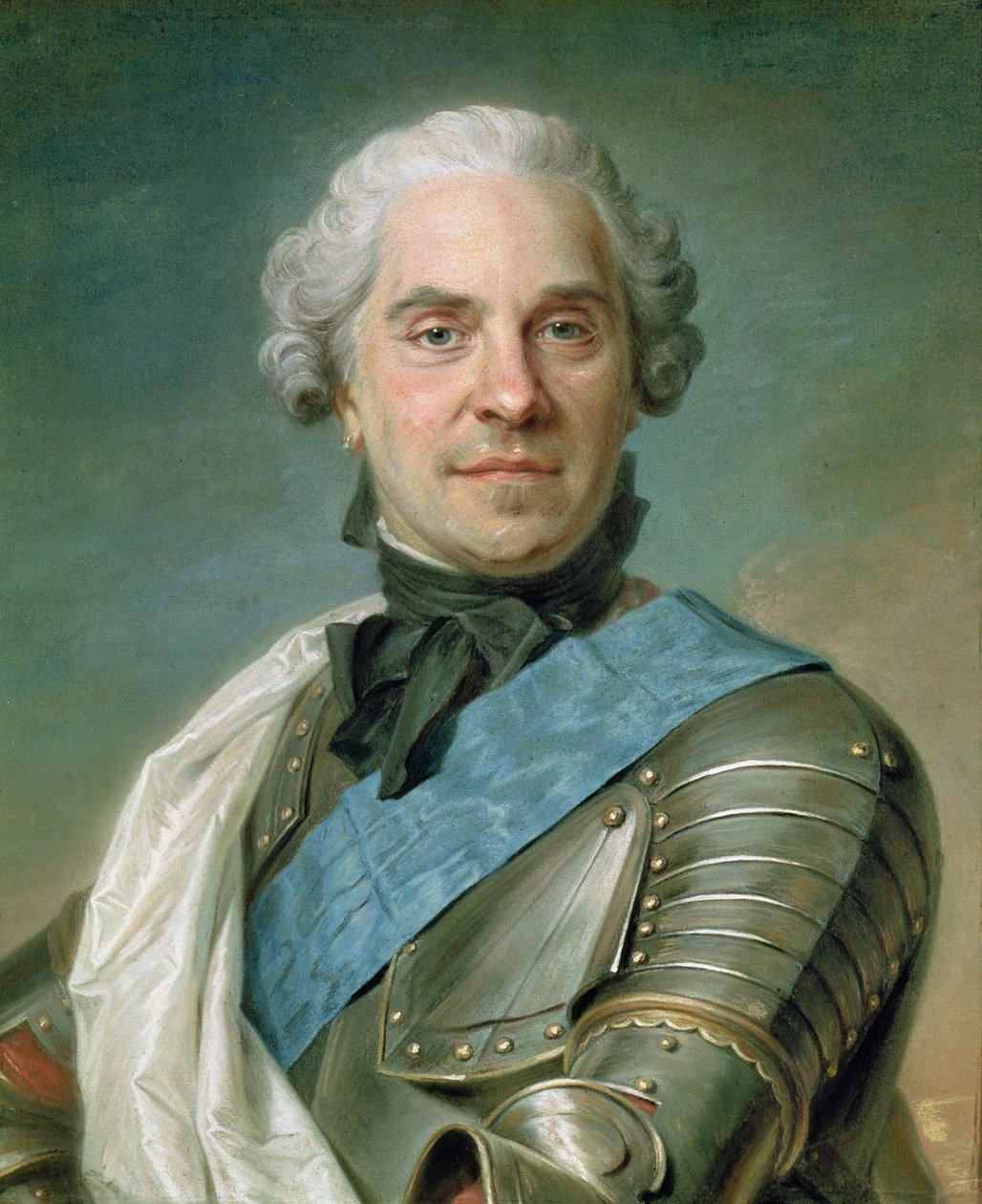 Portret Maurycego (1696-1750) hrabiego Saksonii (pastel na papierze) autorstwa Maurice Quentin de La Tour