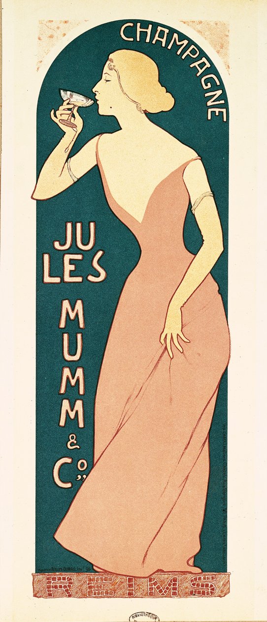 Projekt plakatu do szampana autorstwa Jules Mumm and Co., Reims, 1895 autorstwa Maurice Realier Dumas
