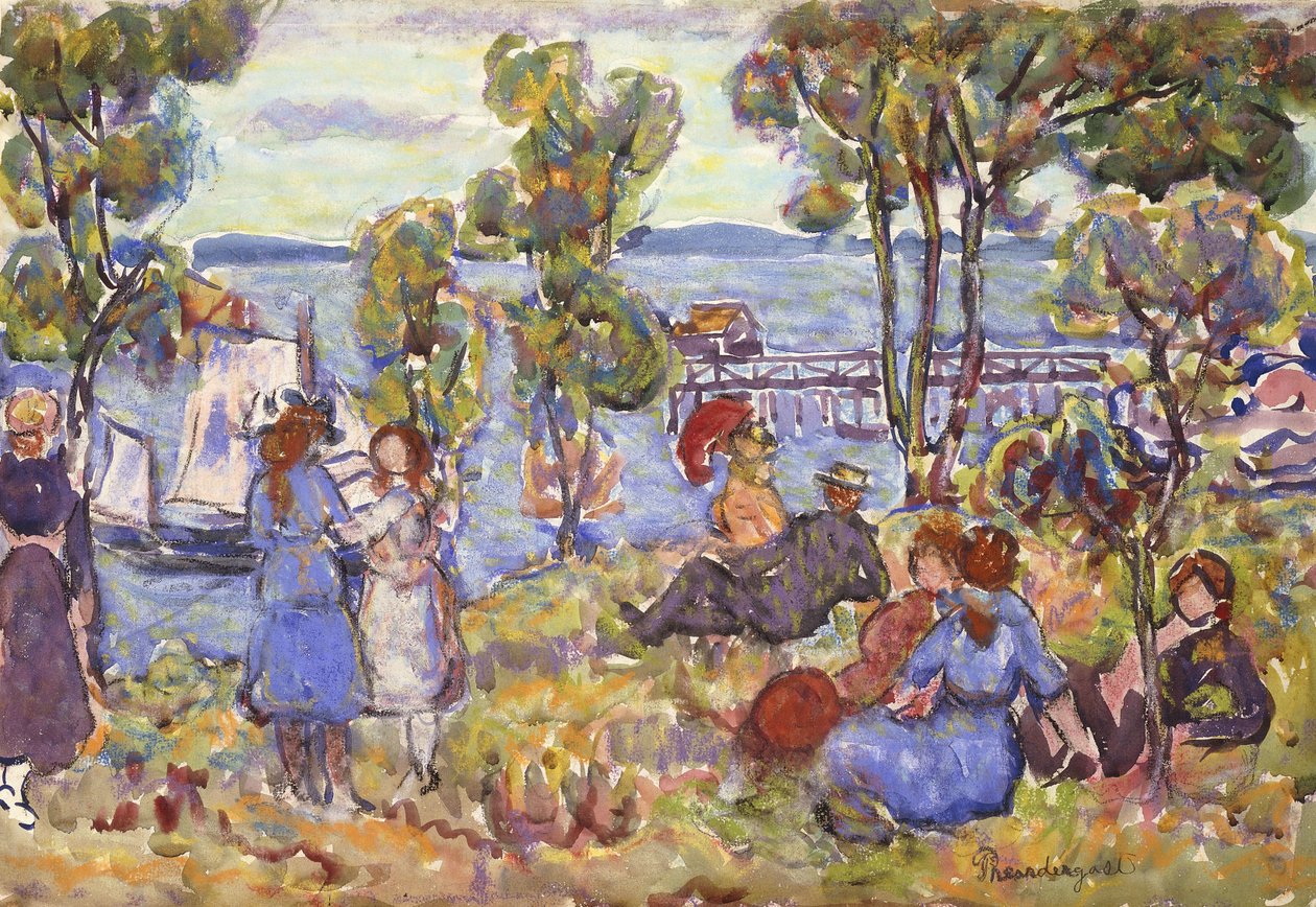 Lądowanie łodzi, Nahant w stanie Massachusetts, autorstwa Maurice Brazil Prendergast