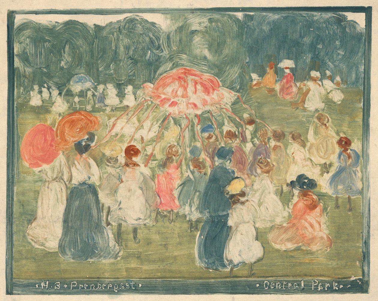 Park Centralny, ok. godz. 1901. autorstwa Maurice Brazil Prendergast
