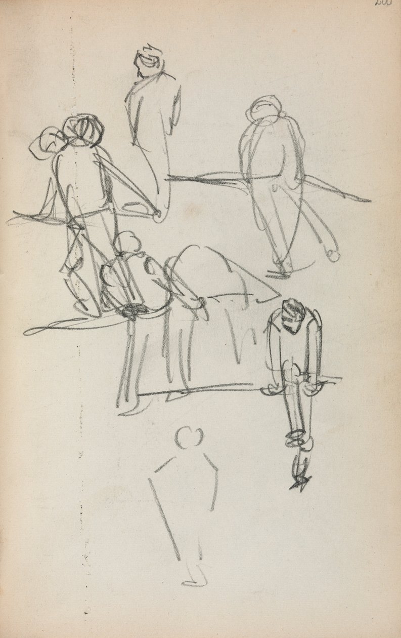 Włoski Sketchbook: Figures page 200, 1898-1899. autorstwa Maurice Brazil Prendergast