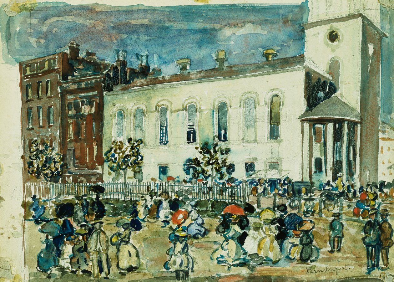 Park Street Church, Boston, ok. 1905-1907 autorstwa Maurice Brazil Prendergast