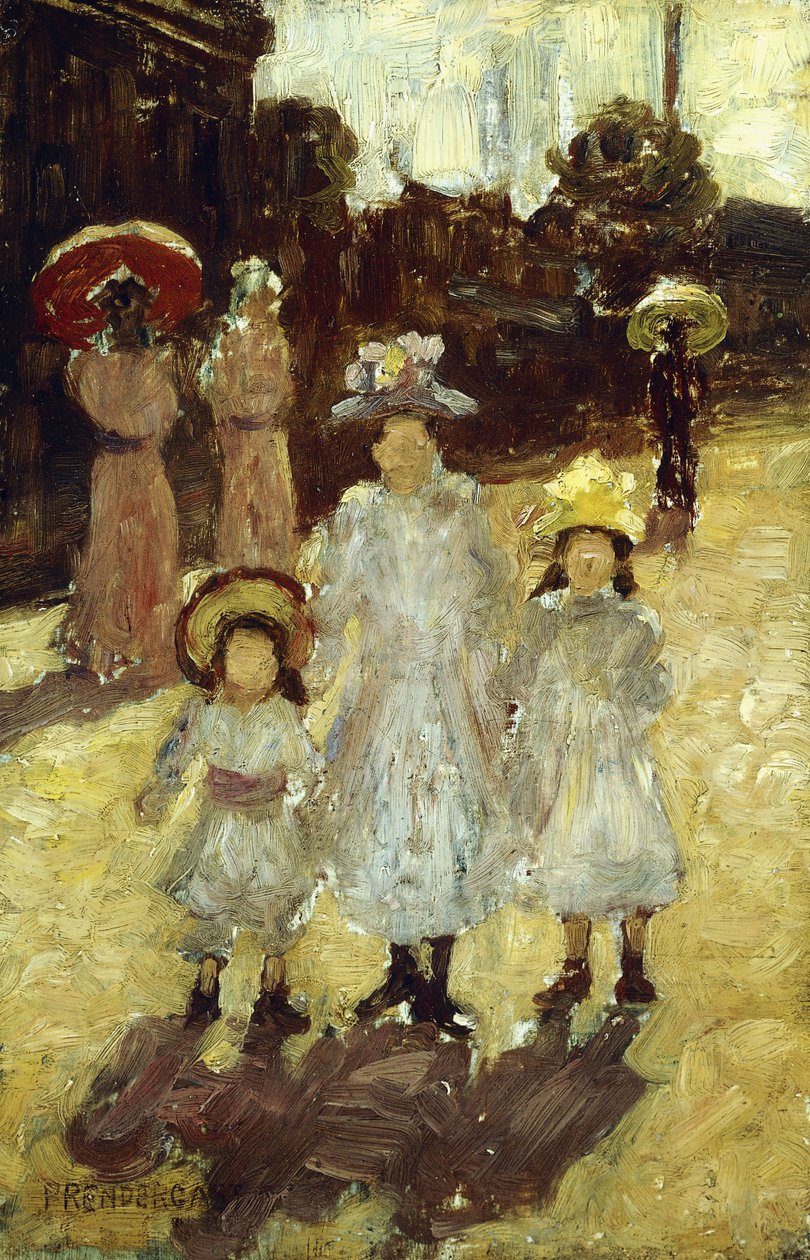 Niedzielny poranek w Paryżu, ok. 1892-1894 autorstwa Maurice Brazil Prendergast