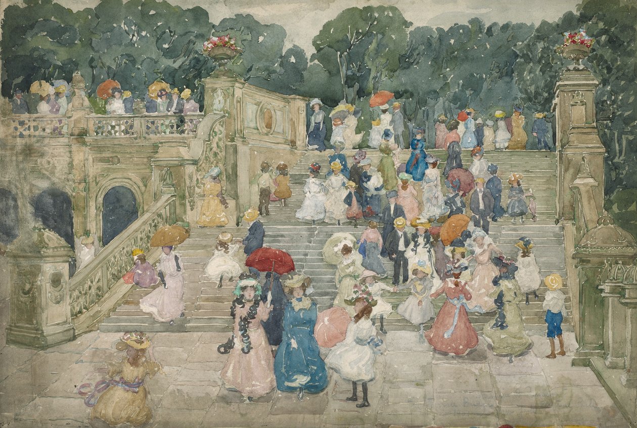 Most tarasowy, Central Park, 1901 autorstwa Maurice Brazil Prendergast