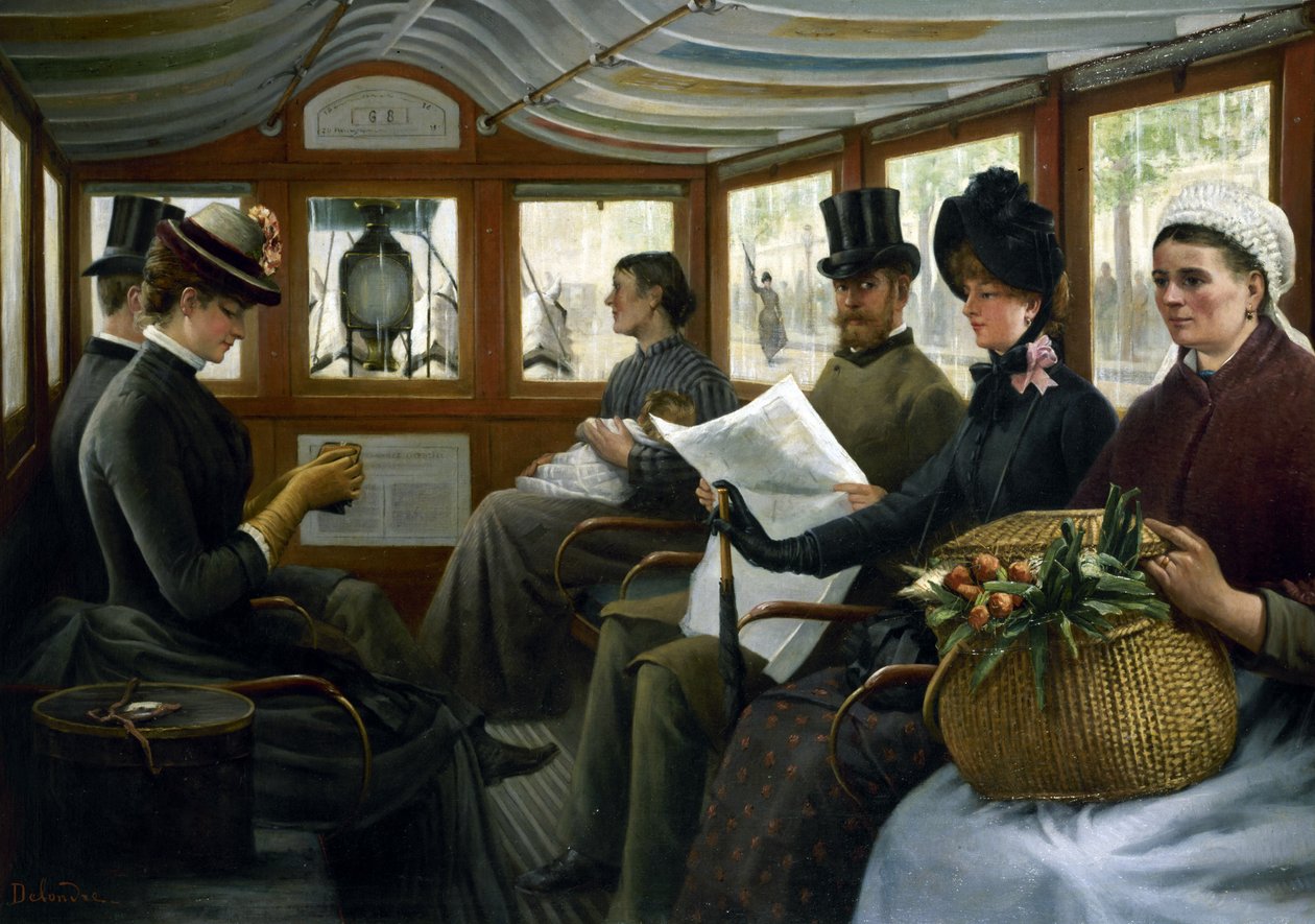 W Omnibusie, 1885. autorstwa Maurice Delondre