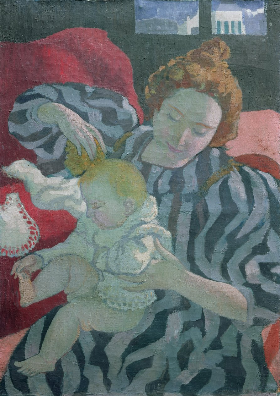 Matka myjąca dziecko, 1895 autorstwa Maurice Denis