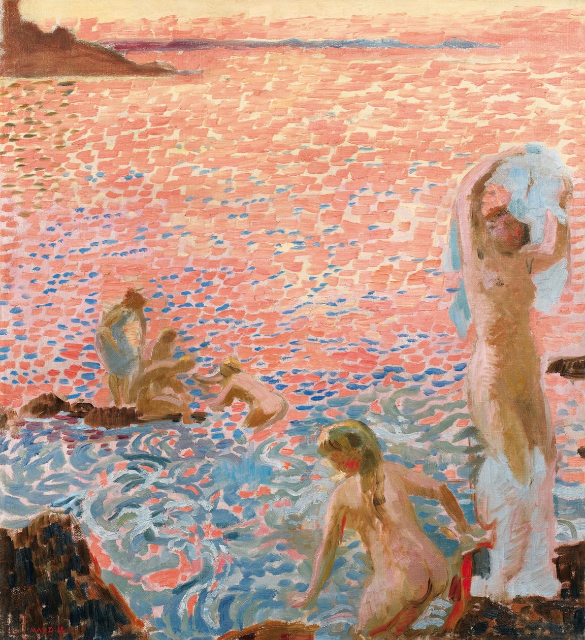Kąpiący się o zmierzchu Kąpiący się o zmierzchu, 1912. autorstwa Maurice Denis