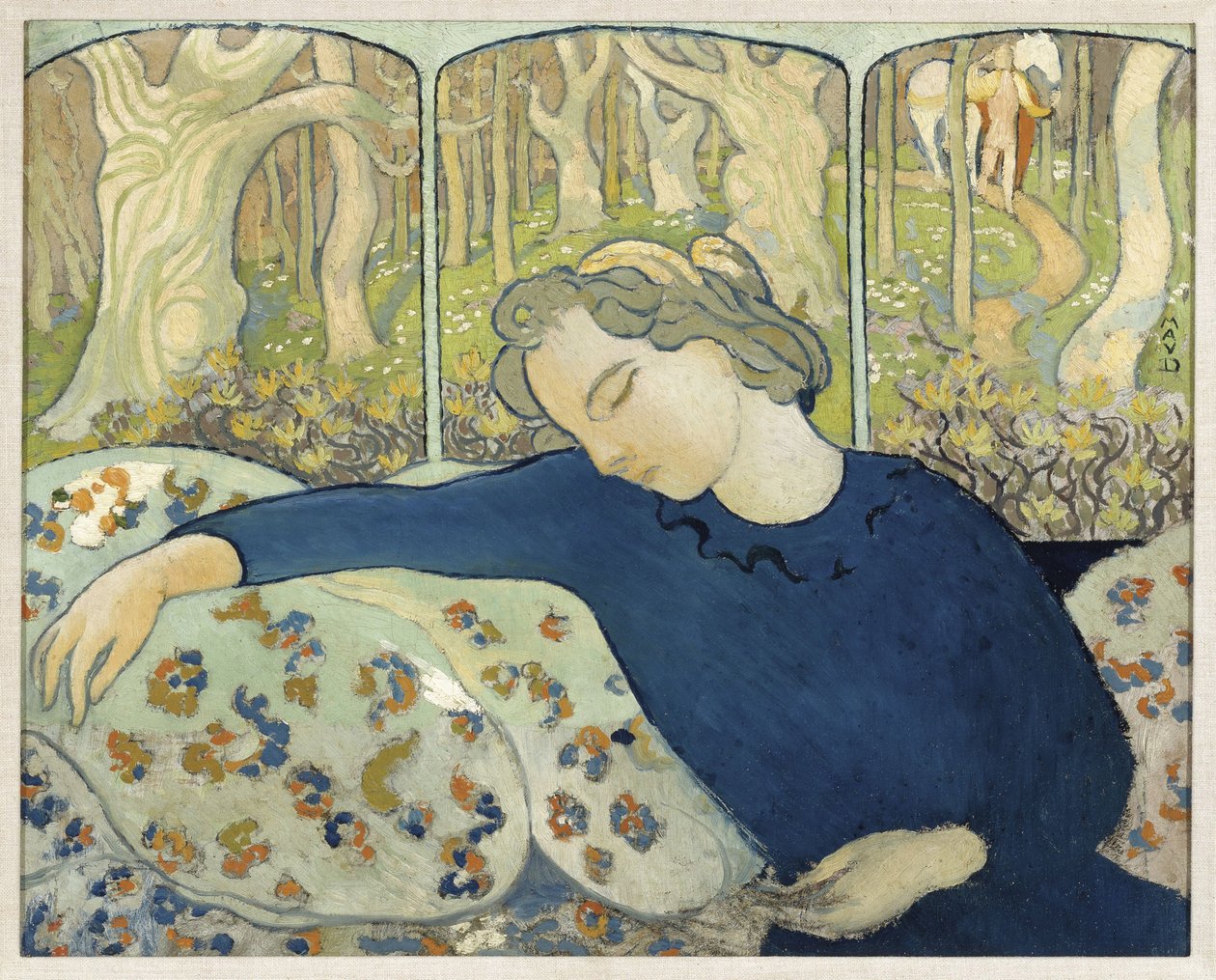 Śpiący w magicznym lesie, 1892. autorstwa Maurice Denis