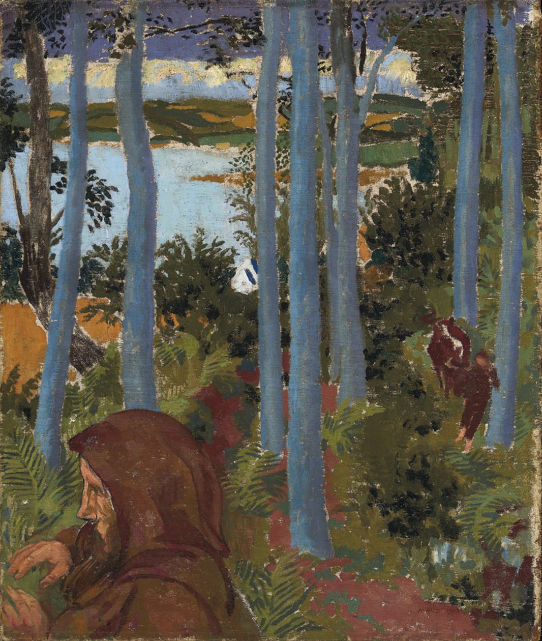 Krajobraz z zakapturzonym mężczyzną, 1903. autorstwa Maurice Denis