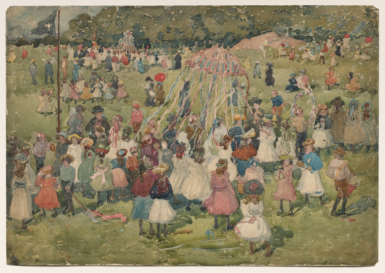 Majówka, Central Park autorstwa Maurice Brazil Prendergast