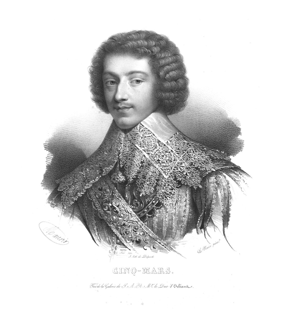 Henri Coiffier de Ruzé, markiz Cinq-Mars, ok. 1820 r. autorstwa Maurin