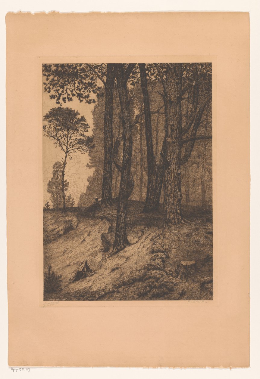 skraj lasu autorstwa Maurits van der Valk (signed by artist)
