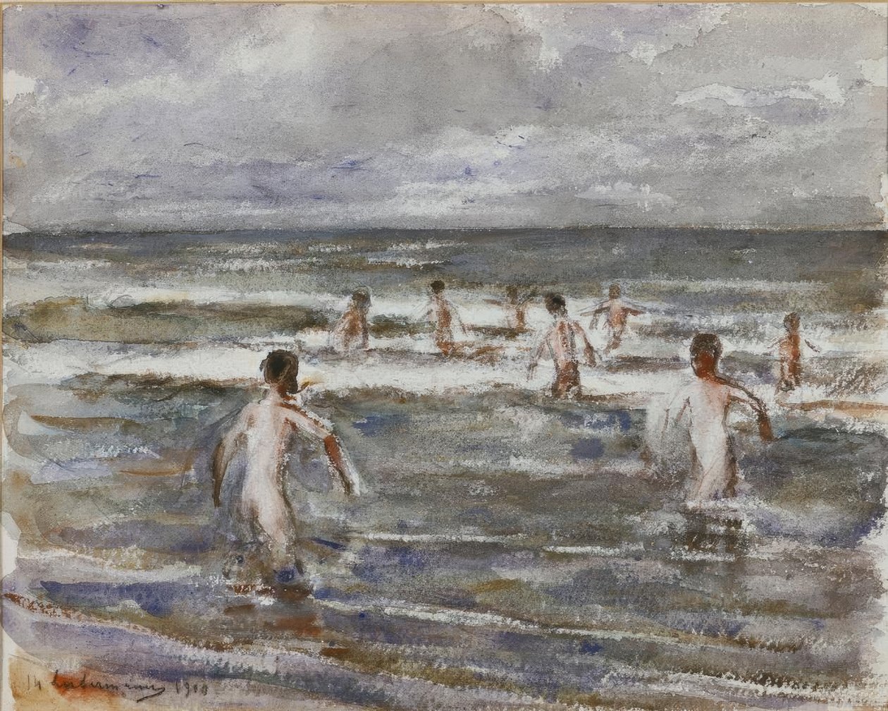Kąpiący się chłopiec autorstwa Max Liebermann