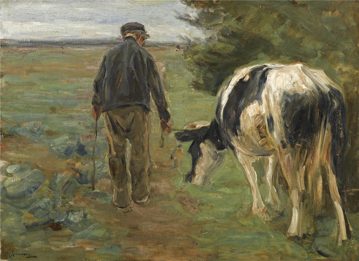 Rolnik z krową autorstwa Max Liebermann