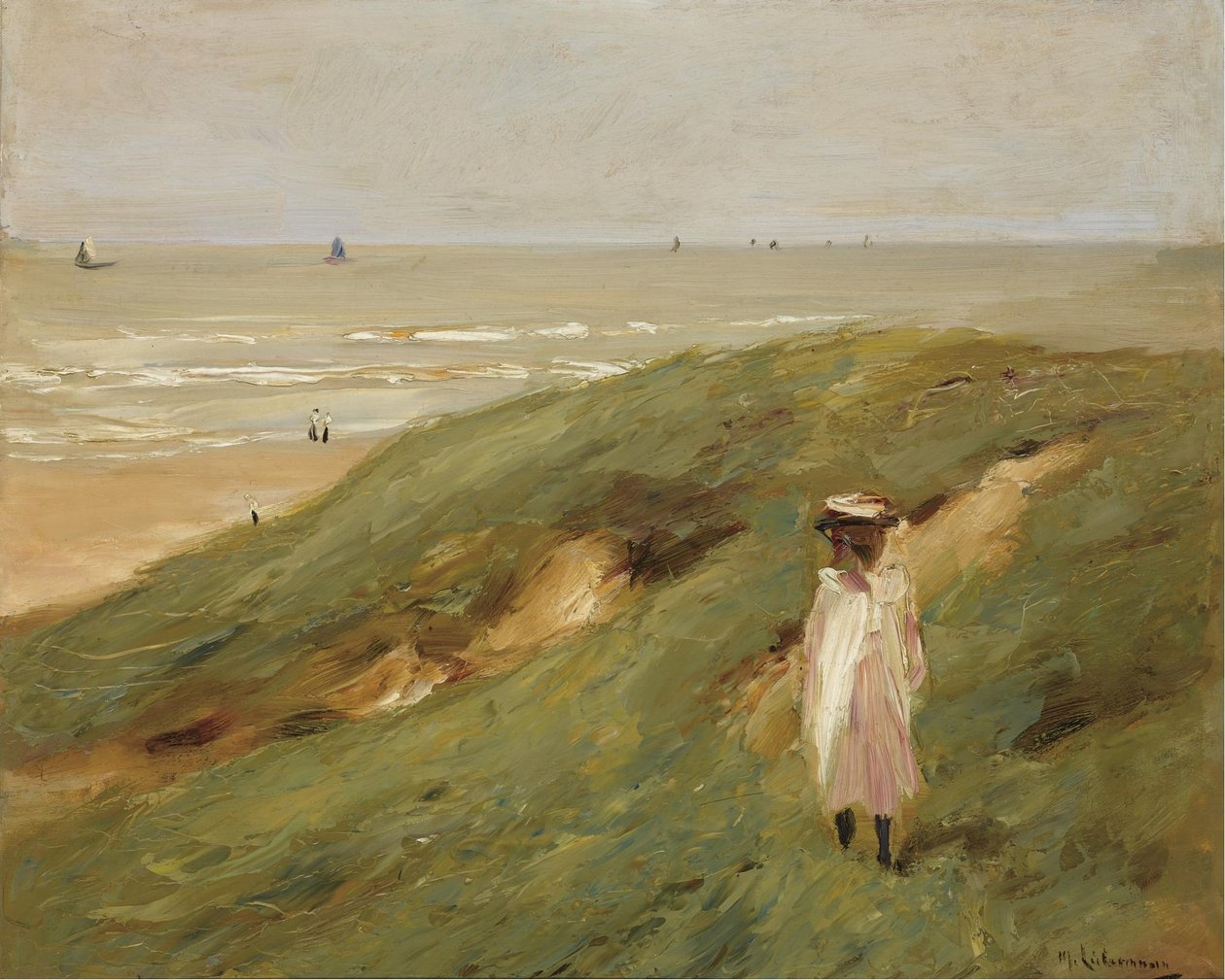 Dune w pobliżu Noordwijk z dzieckiem autorstwa Max Liebermann
