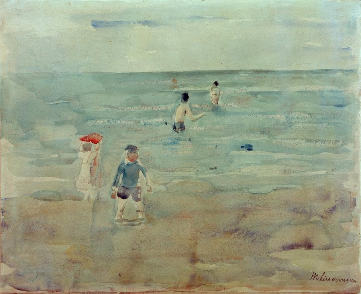 Chłopcy kąpiący się w morzu autorstwa Max Liebermann
