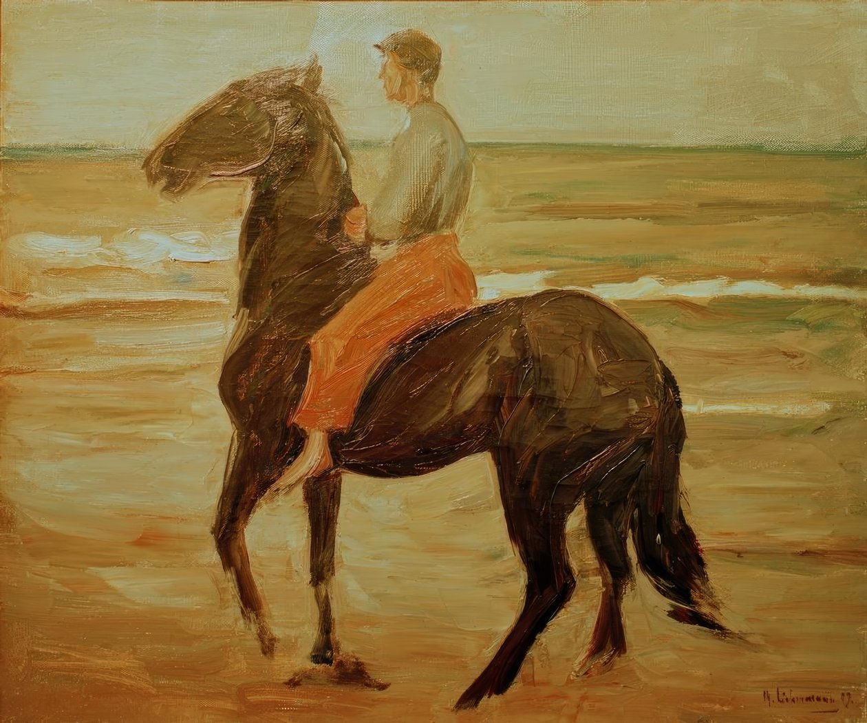 Młody jeździec - pan młody na plaży autorstwa Max Liebermann