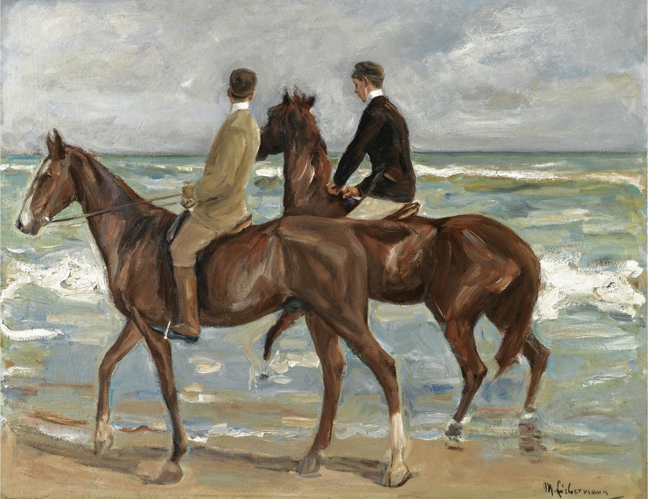 Dwóch jeźdźców na plaży autorstwa Max Liebermann