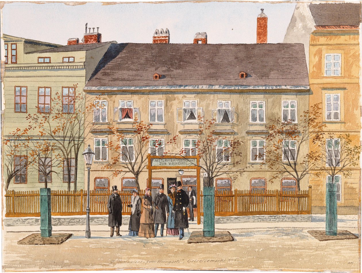 VI., Restauracja Zum Weingartl, Getreidemarkt No. 5 autorstwa Max Neubauer