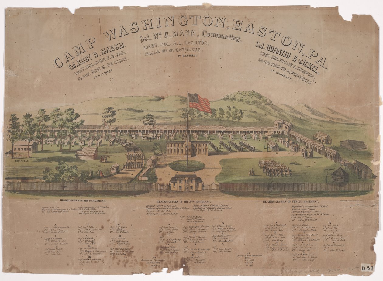 Camp Washington, Easton, Pensylwania (chromolitho) autorstwa Max Rosenthal
