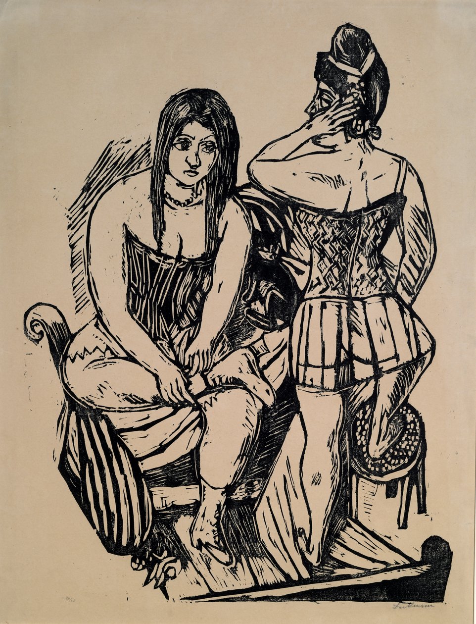 Przy toaletą autorstwa Max Beckmann
