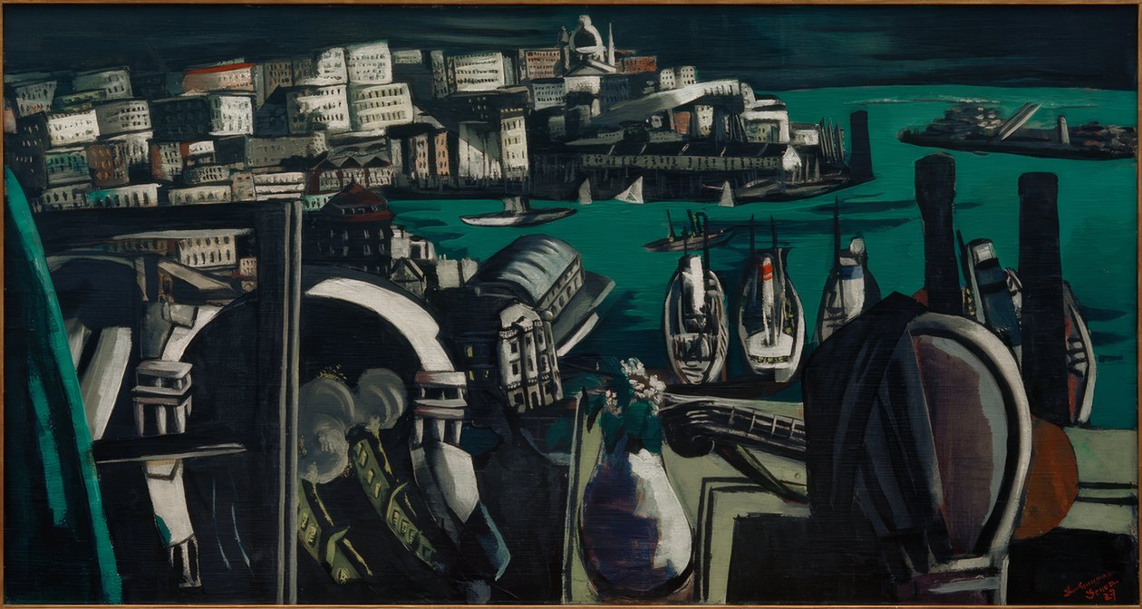 Widok Genui: port w Genui autorstwa Max Beckmann