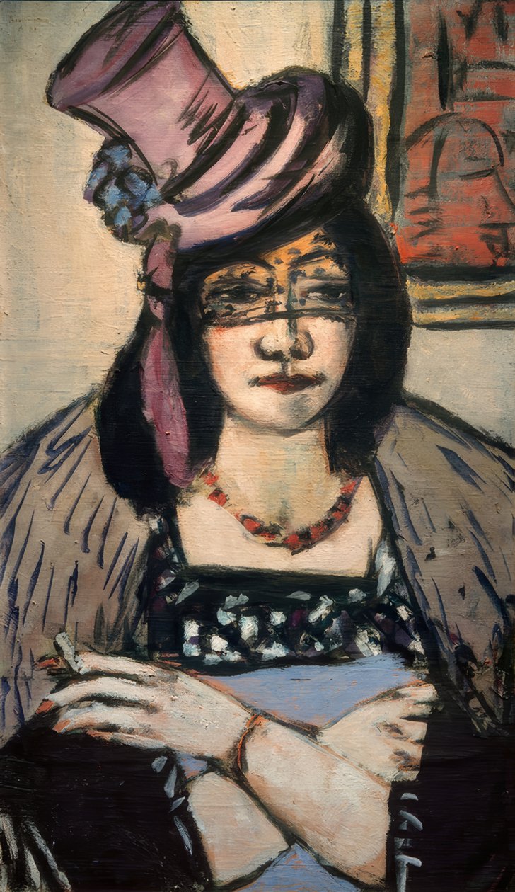 Dama z kapeluszem i welonem autorstwa Max Beckmann