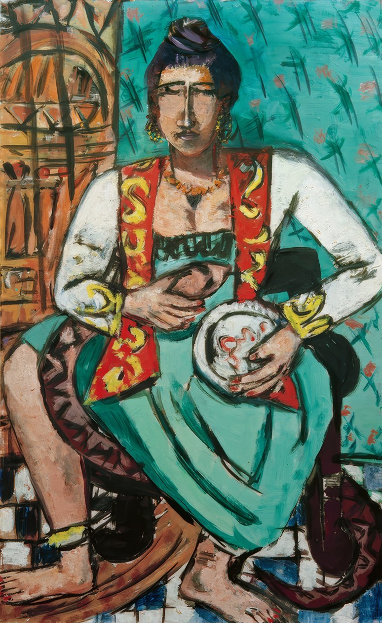 Kobieta z wężem (zaklinacz węży) autorstwa Max Beckmann