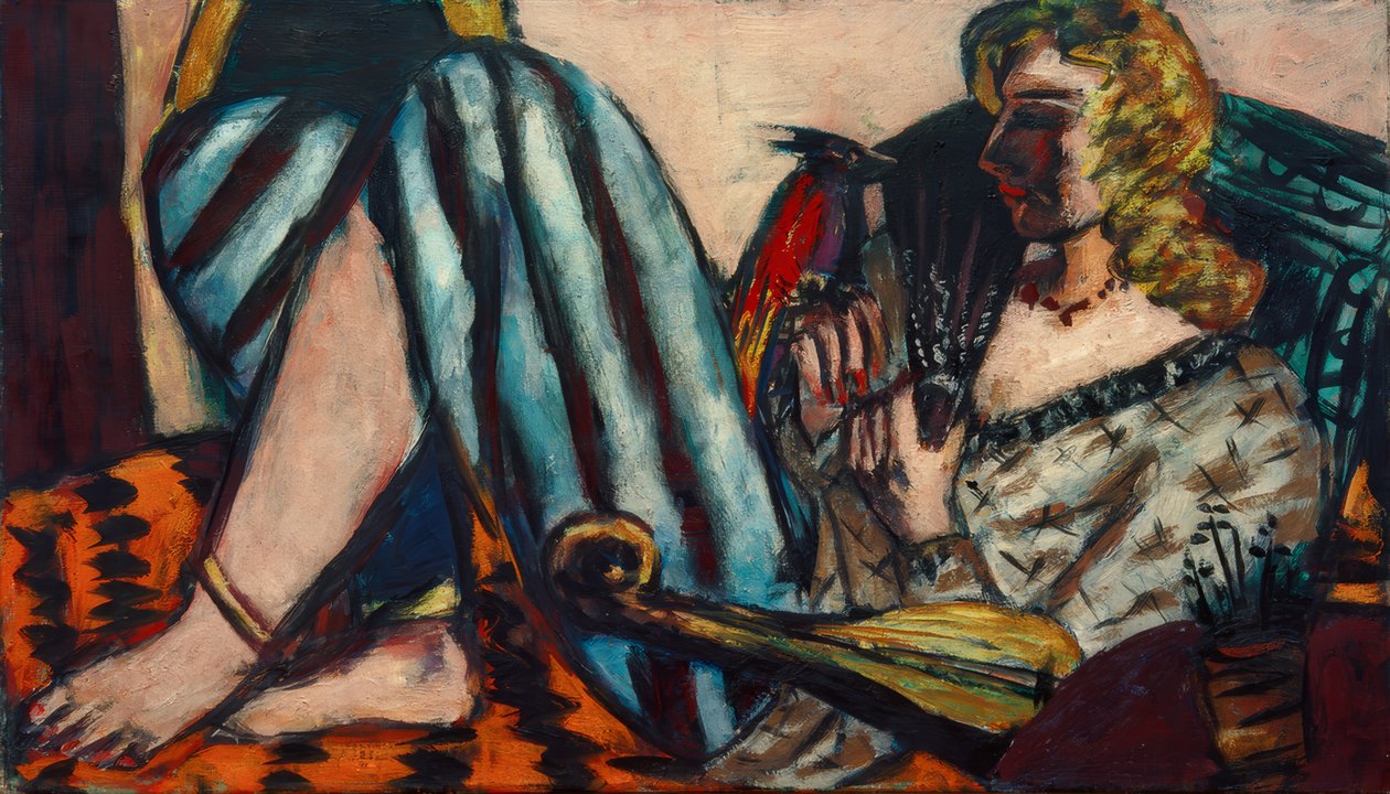 Kobieta z czerwonym kogutem autorstwa Max Beckmann