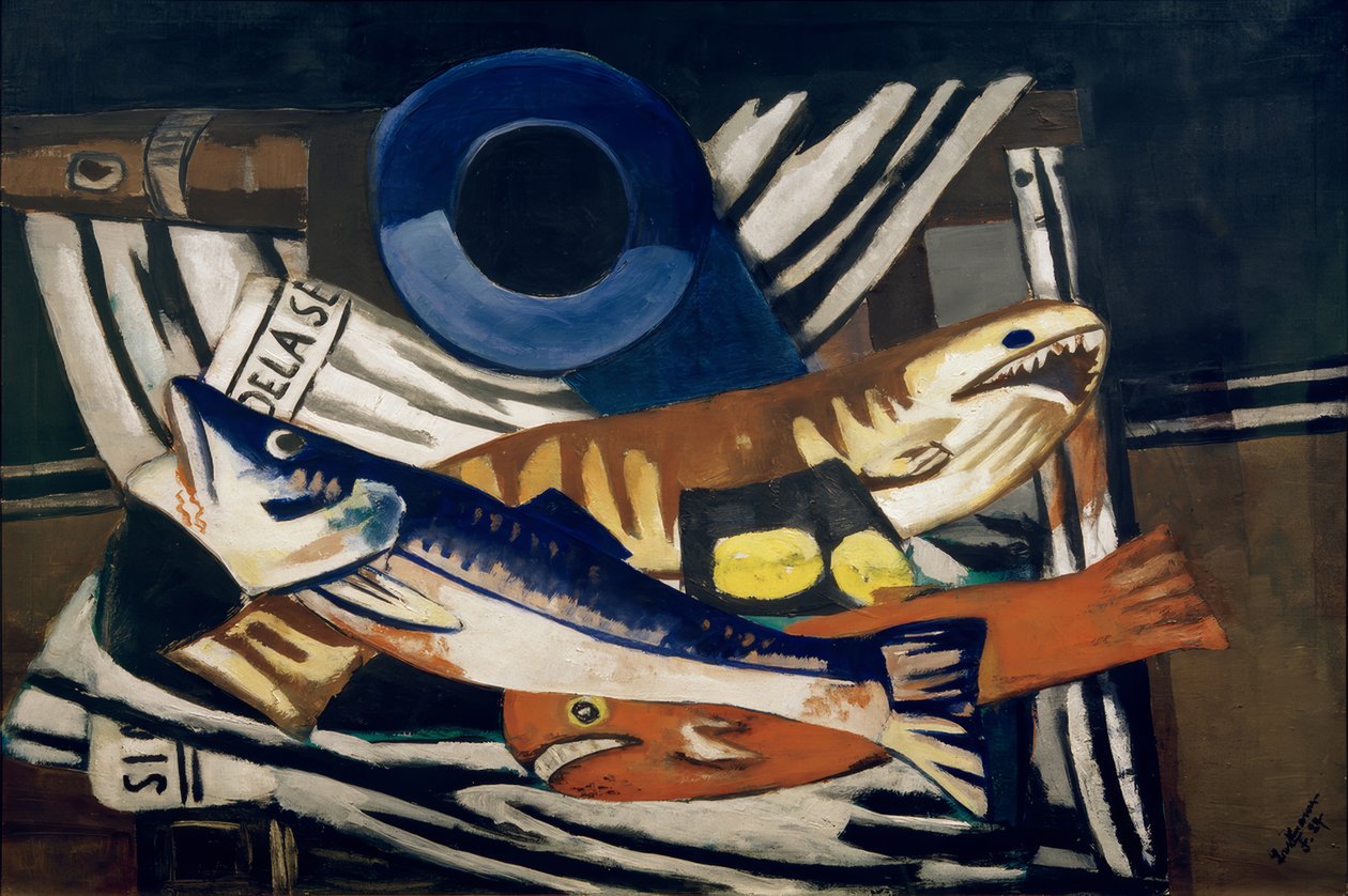 Duża ryba martwa natura autorstwa Max Beckmann