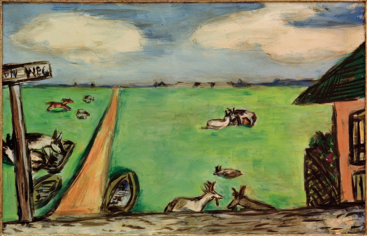 Zielona łąka z krowami autorstwa Max Beckmann