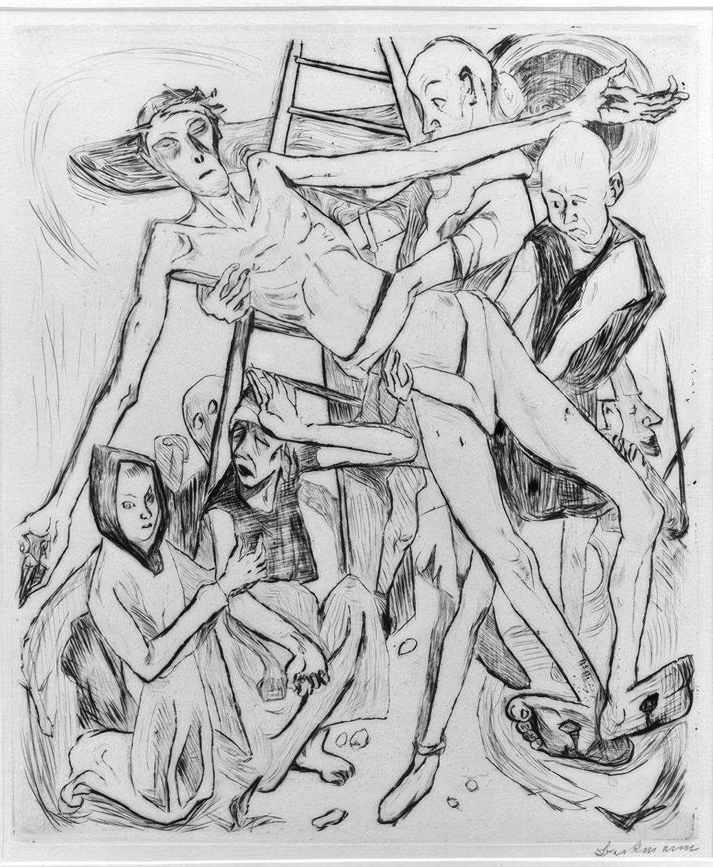 Półnaga z kotem autorstwa Max Beckmann
