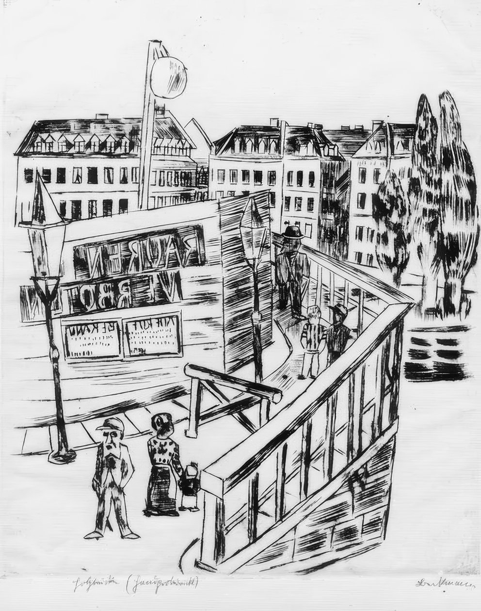 Drewniany most autorstwa Max Beckmann