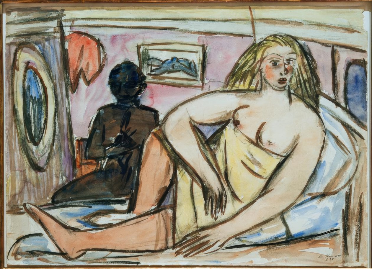 Kobieta w pozycji leżącej autorstwa Max Beckmann