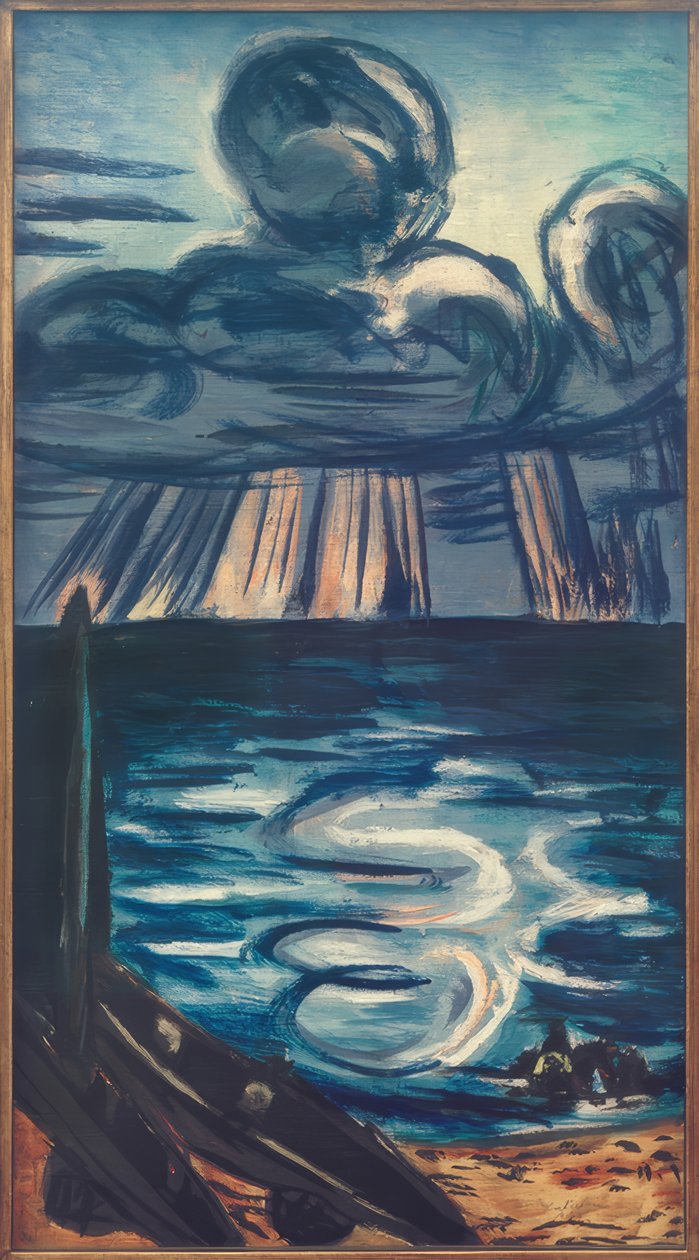 Morze z dużą chmurą autorstwa Max Beckmann